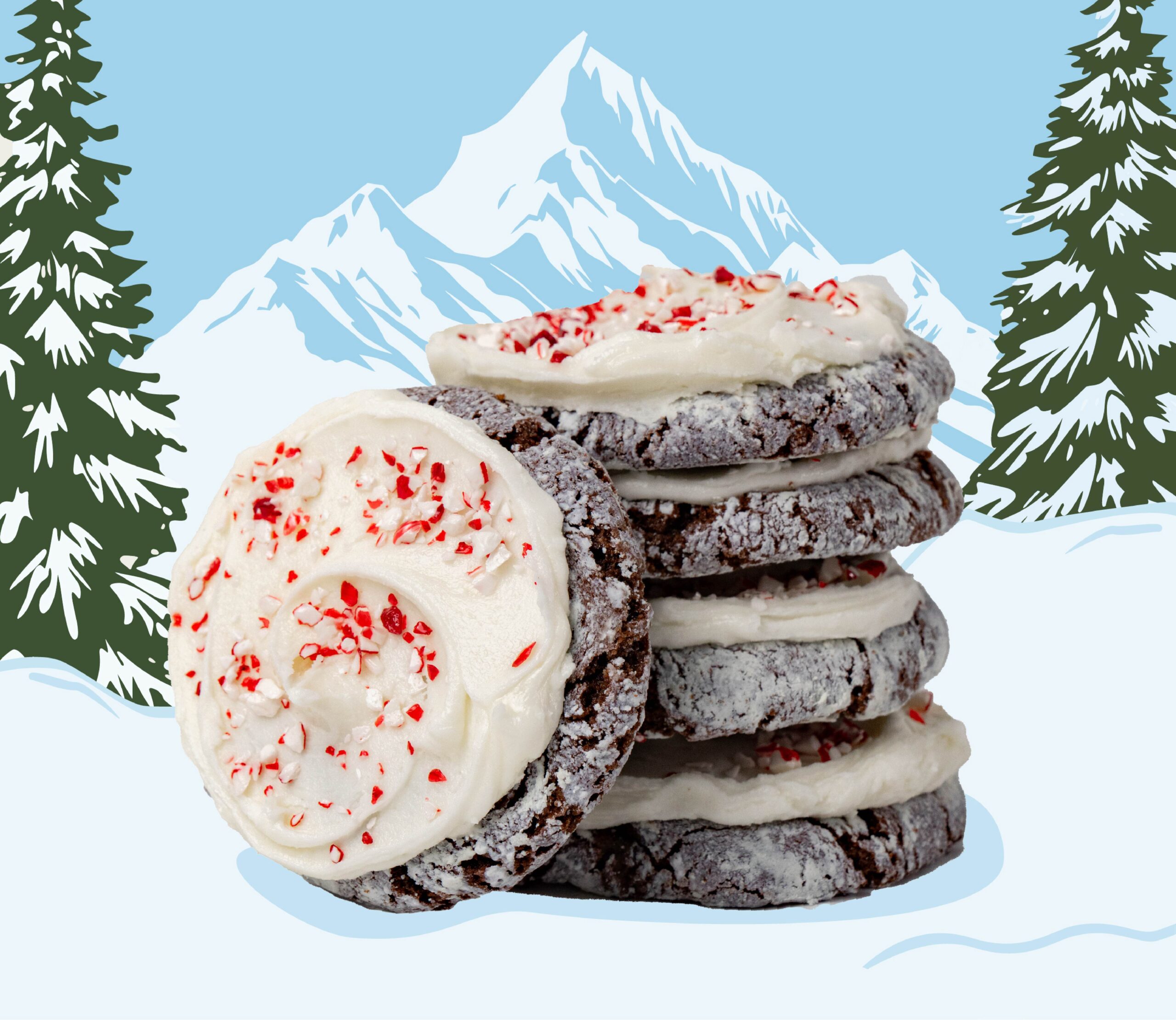 Chocolate Peppermint Crinkle Cookie